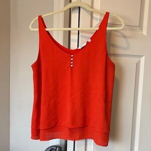 Elegant Orange Sleeveless Top